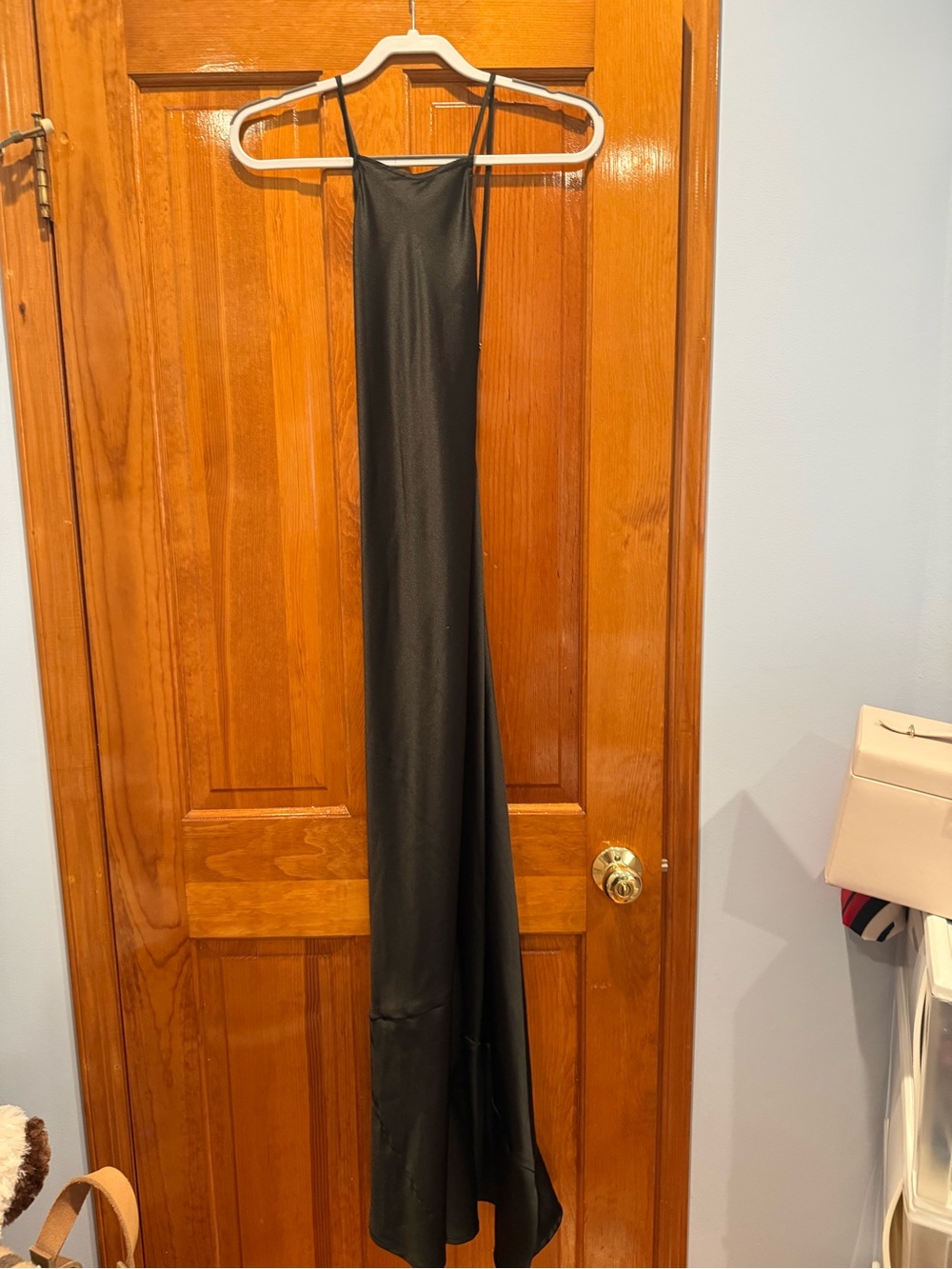 Sleeveless Black Slip Jumpsuit